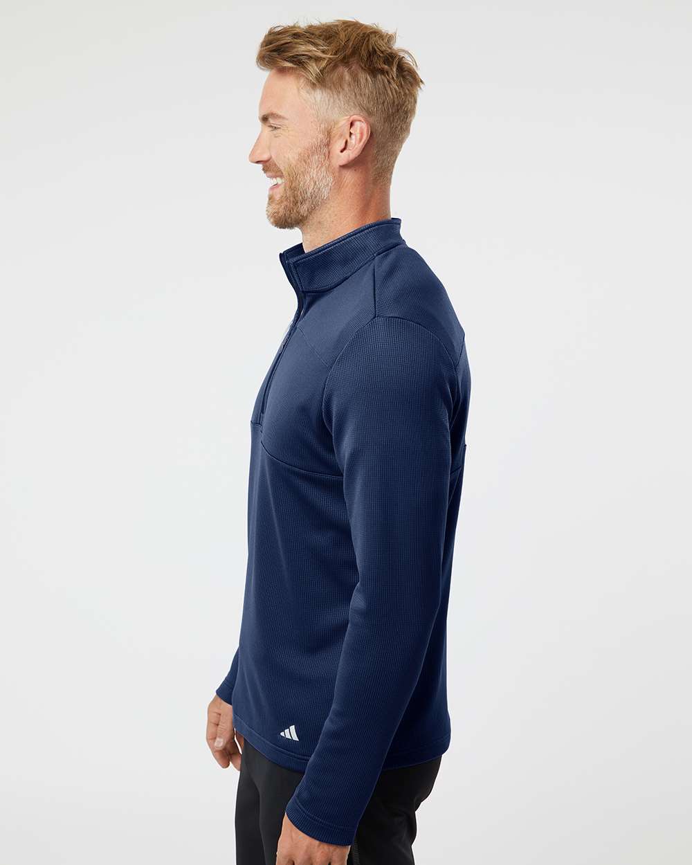 Adidas - 3-Stripes Double Knit Quarter-Zip Pullover - A482