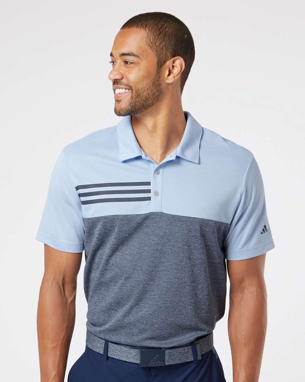 Adidas - Heathered Colorblocked 3-Stripes Polo - A508