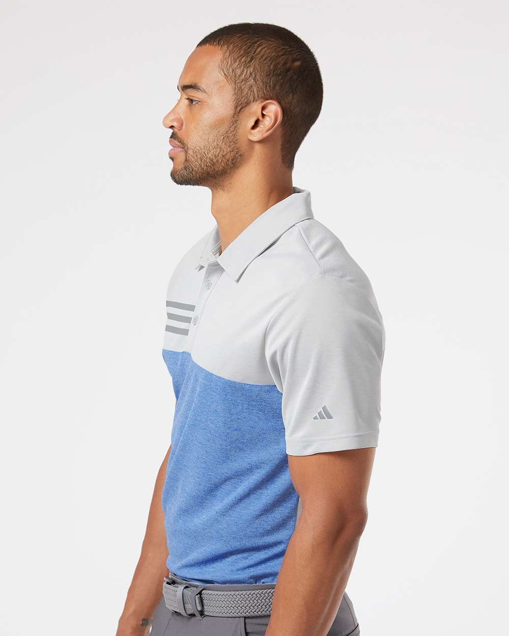 Adidas - Heathered Colorblocked 3-Stripes Polo - A508