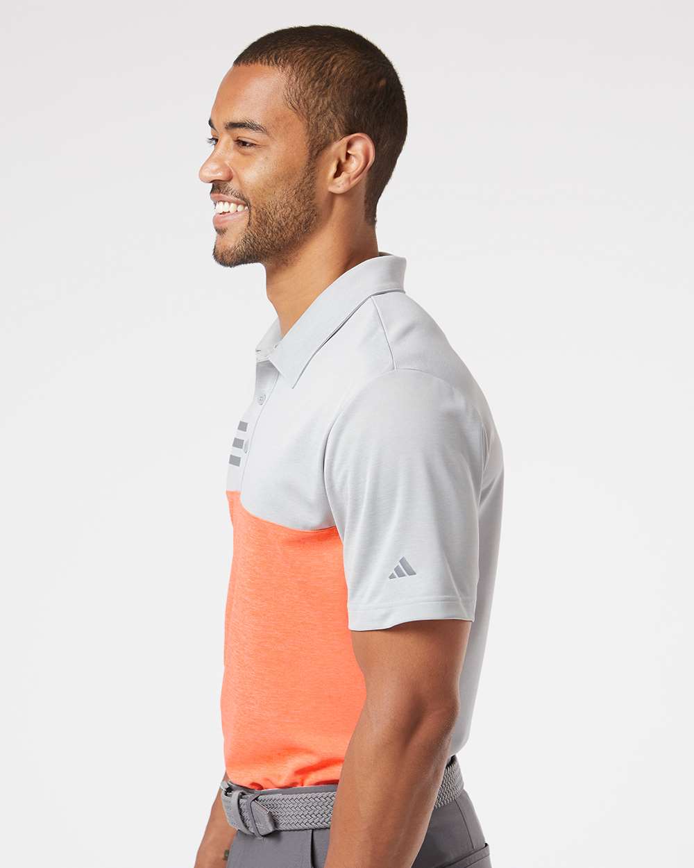 Adidas - Heathered Colorblocked 3-Stripes Polo - A508