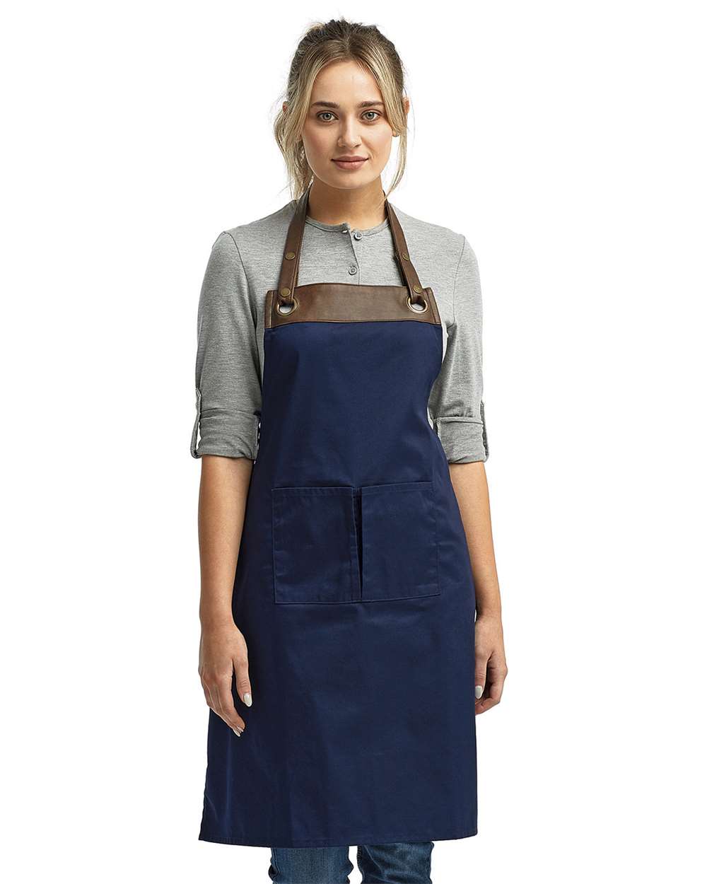 Artisan Collection by Reprime Espresso Bib Apron with Pocket - RP123