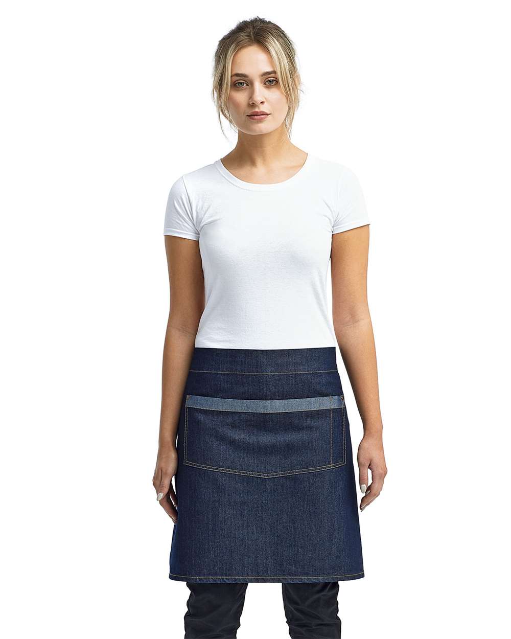 Artisan Collection by Reprime Domain Contrast Denim Waist Apron with Pocket - RP128