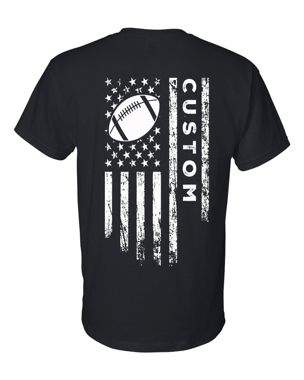 CUSTOM /U.S.A. FLAG T-Shirt - ADULT White Lettering/White Flag