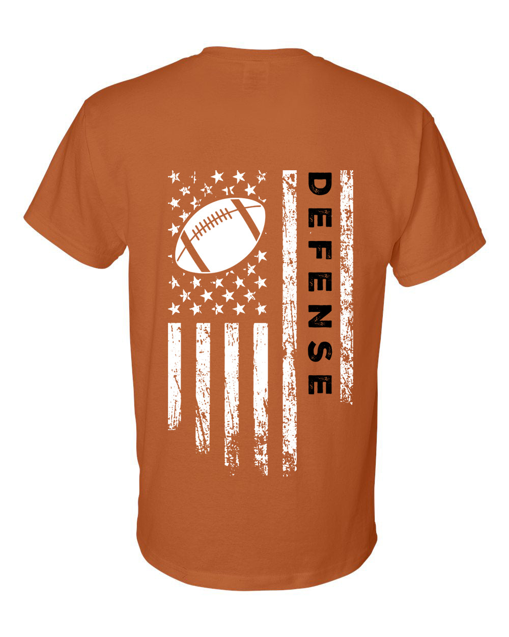 DEFENSE /U.S.A. FLAG T-Shirt - ADULT Black Lettering/White Flag