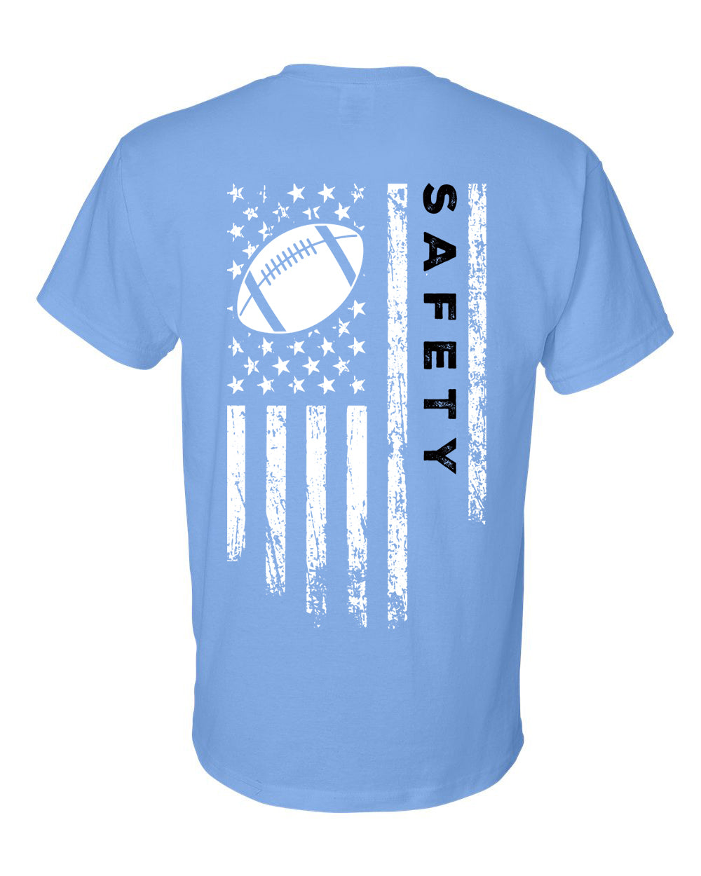 SAFETY /U.S.A. FLAG T-Shirt - ADULT Black Lettering/White Flag
