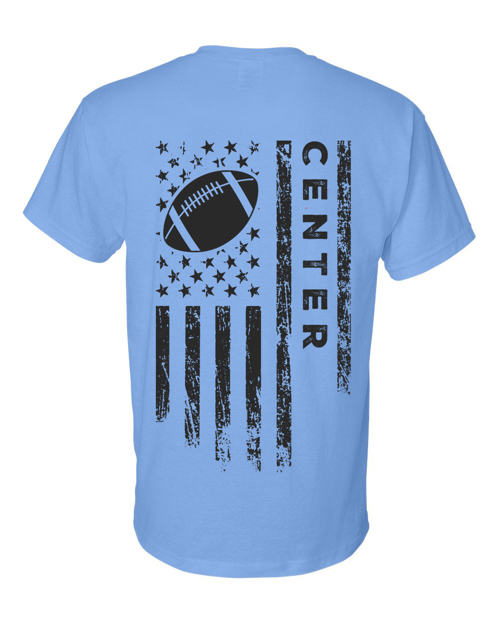 CENTER /U.S.A. FLAG T-Shirt - ADULT Black Lettering/Black Flag