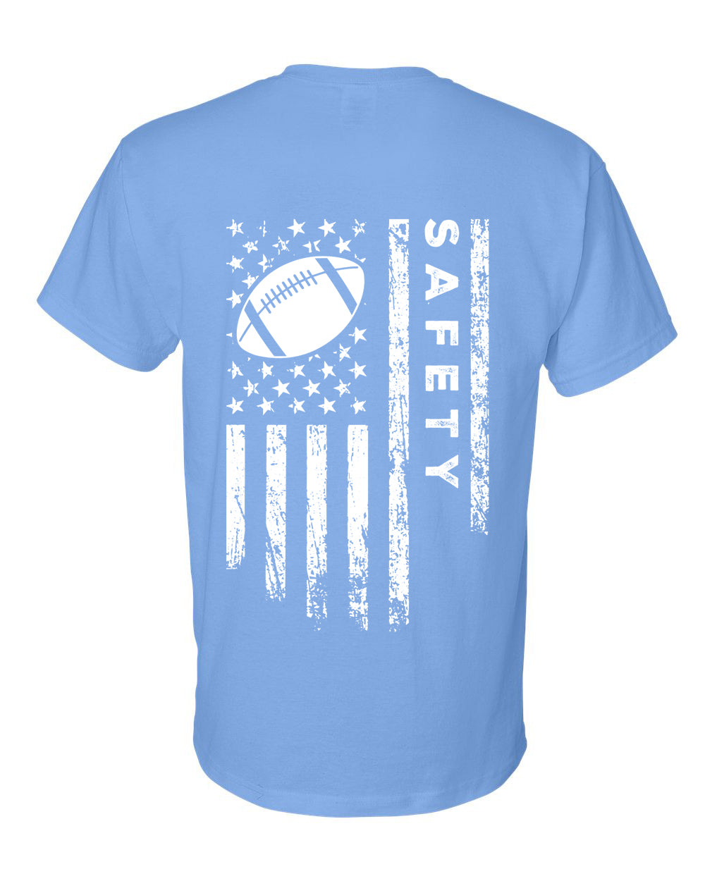 SAFETY /U.S.A. FLAG T-Shirt - ADULT White Lettering/White Flag