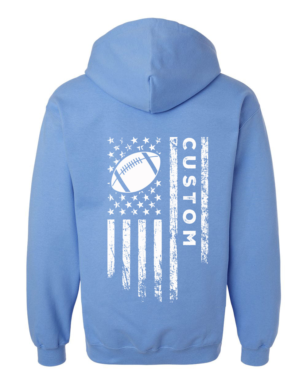 CUSTOM/U.S.A. FLAG HOODIE - ADULT White Lettering/ White Flag
