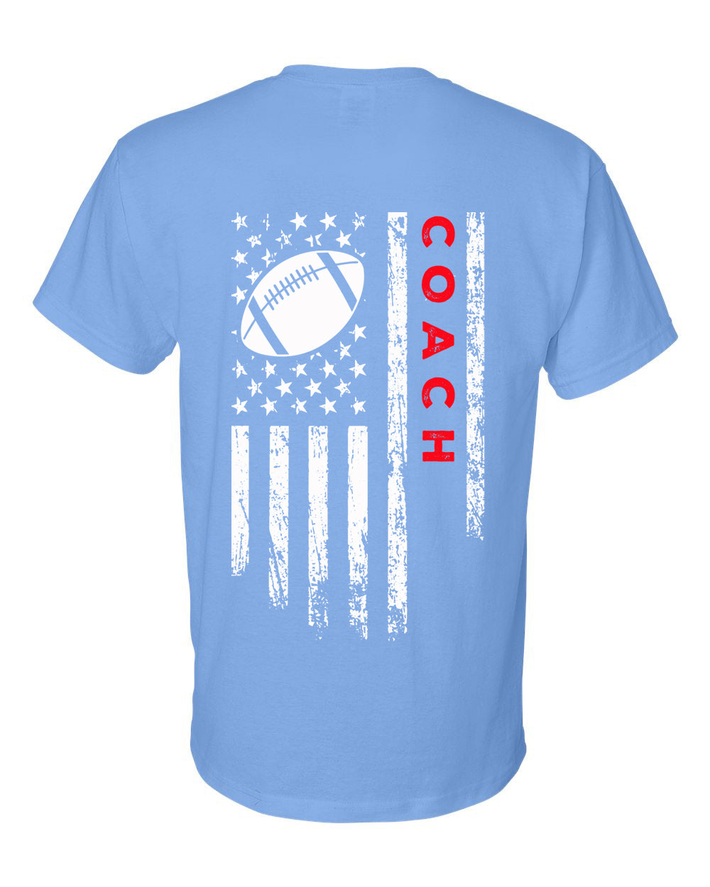 COACH /U.S.A. FLAG T-Shirt - ADULT Red Lettering/White Flag