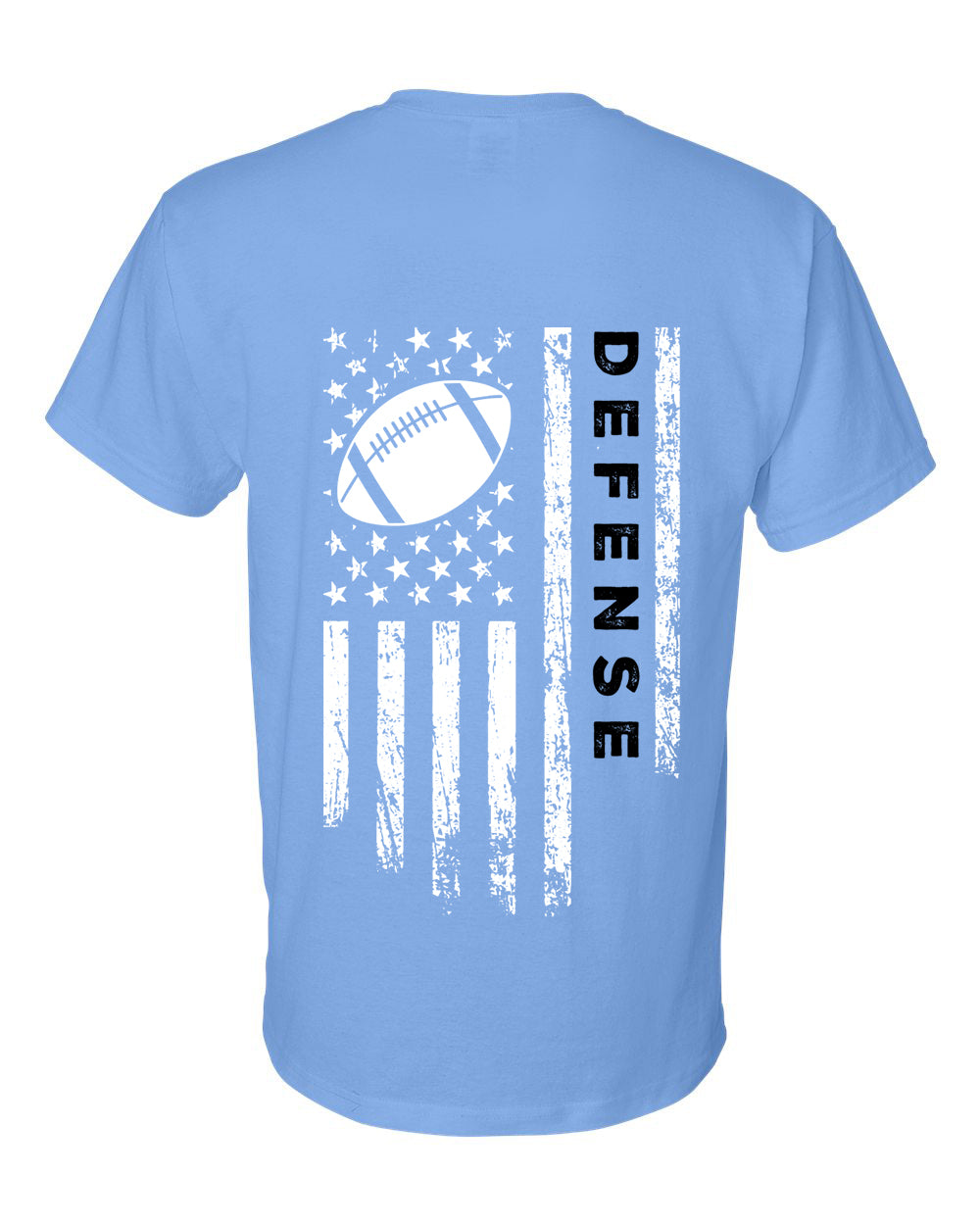 DEFENSE /U.S.A. FLAG T-Shirt - ADULT Black Lettering/White Flag