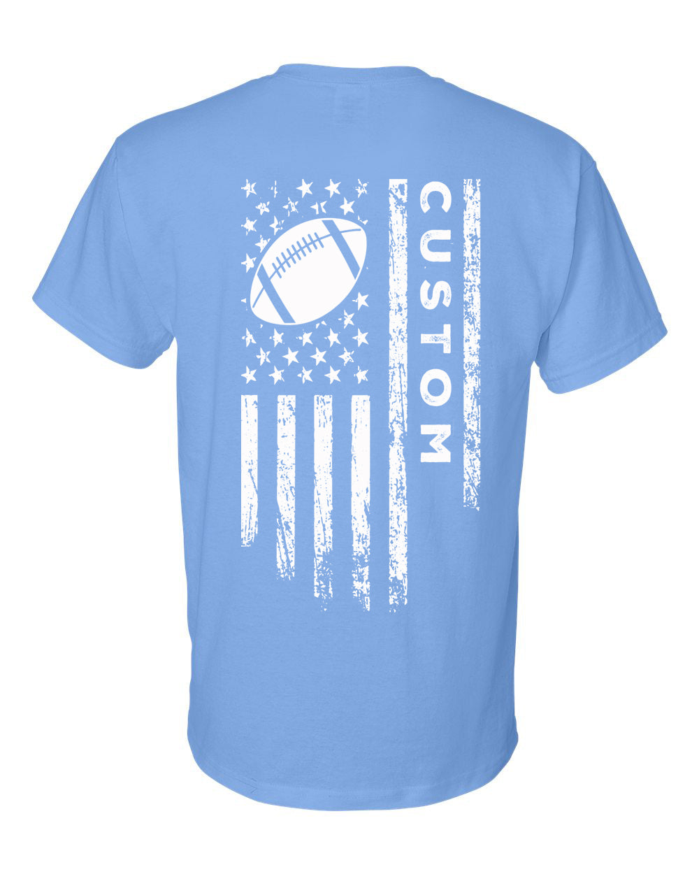 CUSTOM /U.S.A. FLAG T-Shirt - ADULT White Lettering/White Flag