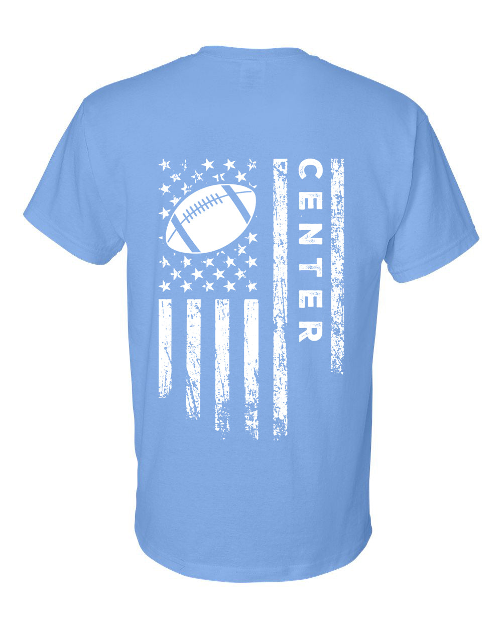 CENTER /U.S.A. FLAG T-Shirt - ADULT White Lettering/White Flag