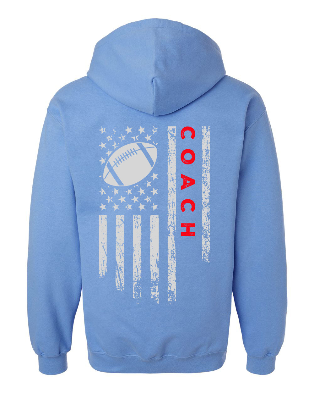 COACH / U.S.A. FLAG HOODIE - ADULT Red Lettering/White Flag