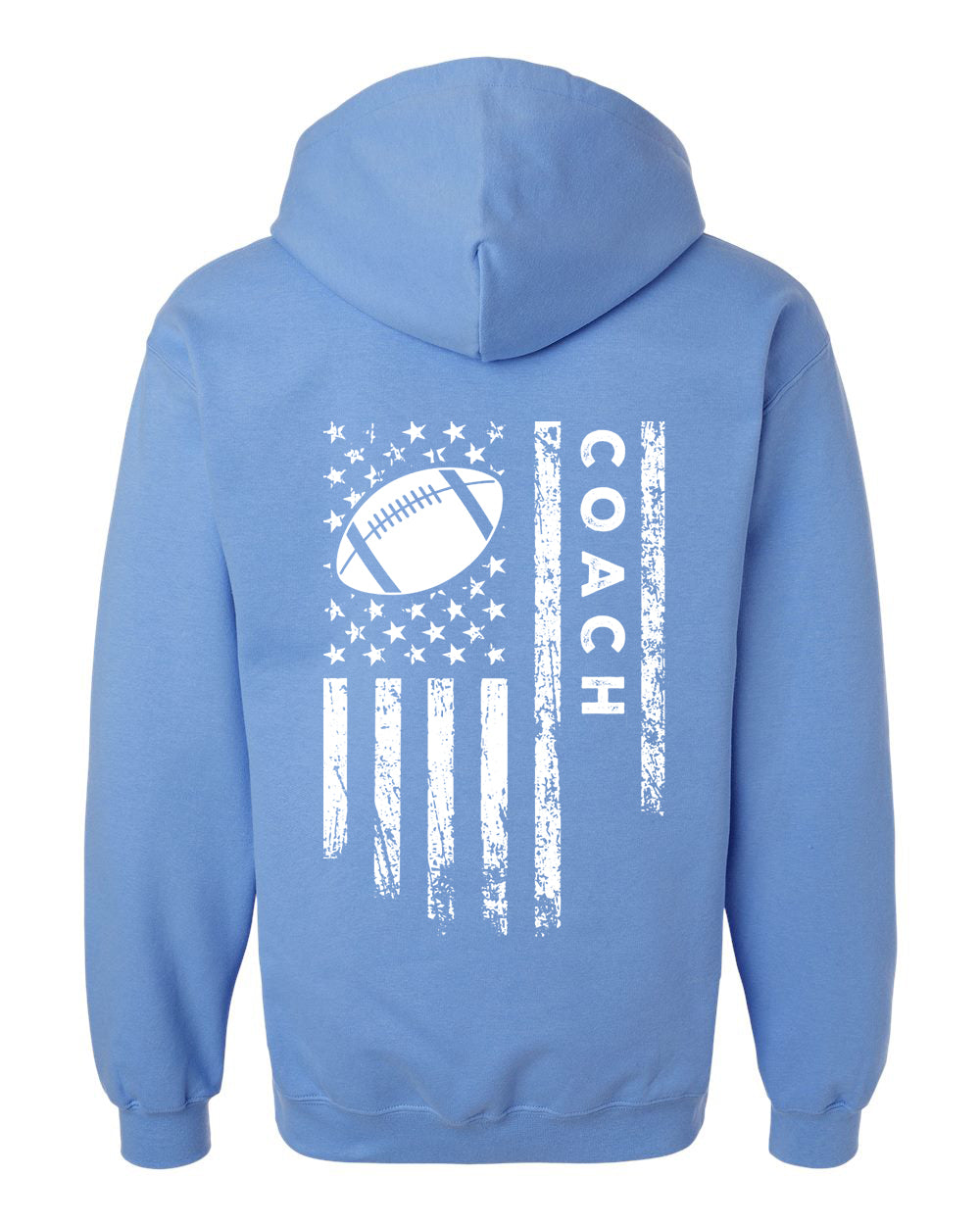 COACH / U.S.A. FLAG HOODIE - ADULT White Lettering/White Flag