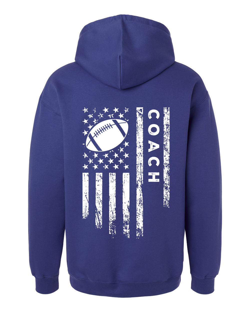 COACH / U.S.A. FLAG HOODIE - ADULT White Lettering/White Flag