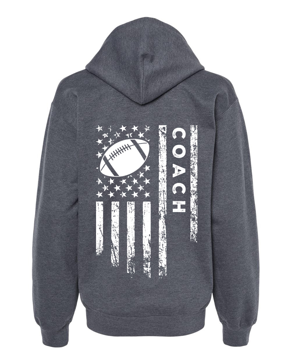 COACH / U.S.A. FLAG HOODIE - ADULT White Lettering/White Flag