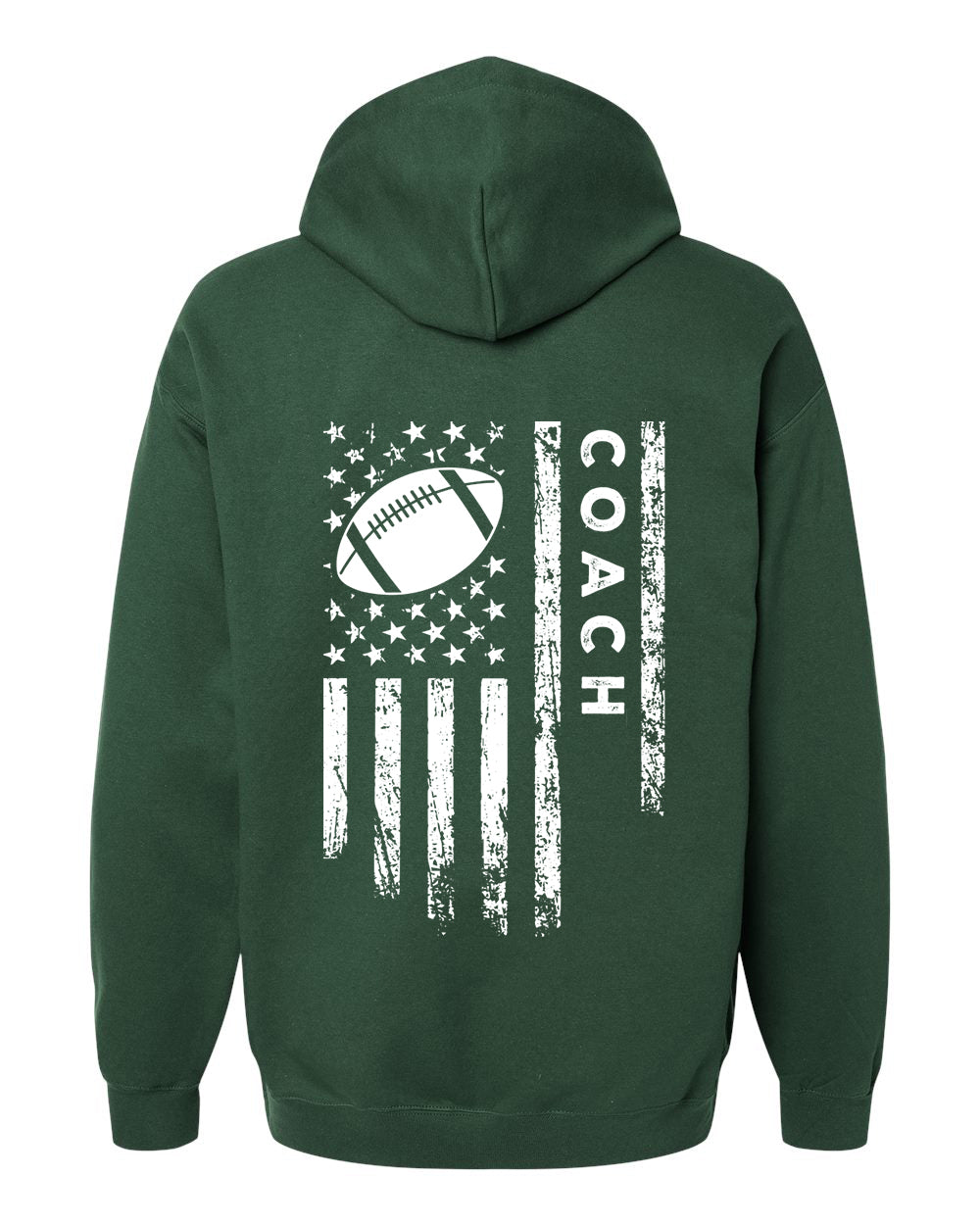 COACH / U.S.A. FLAG HOODIE - ADULT White Lettering/White Flag