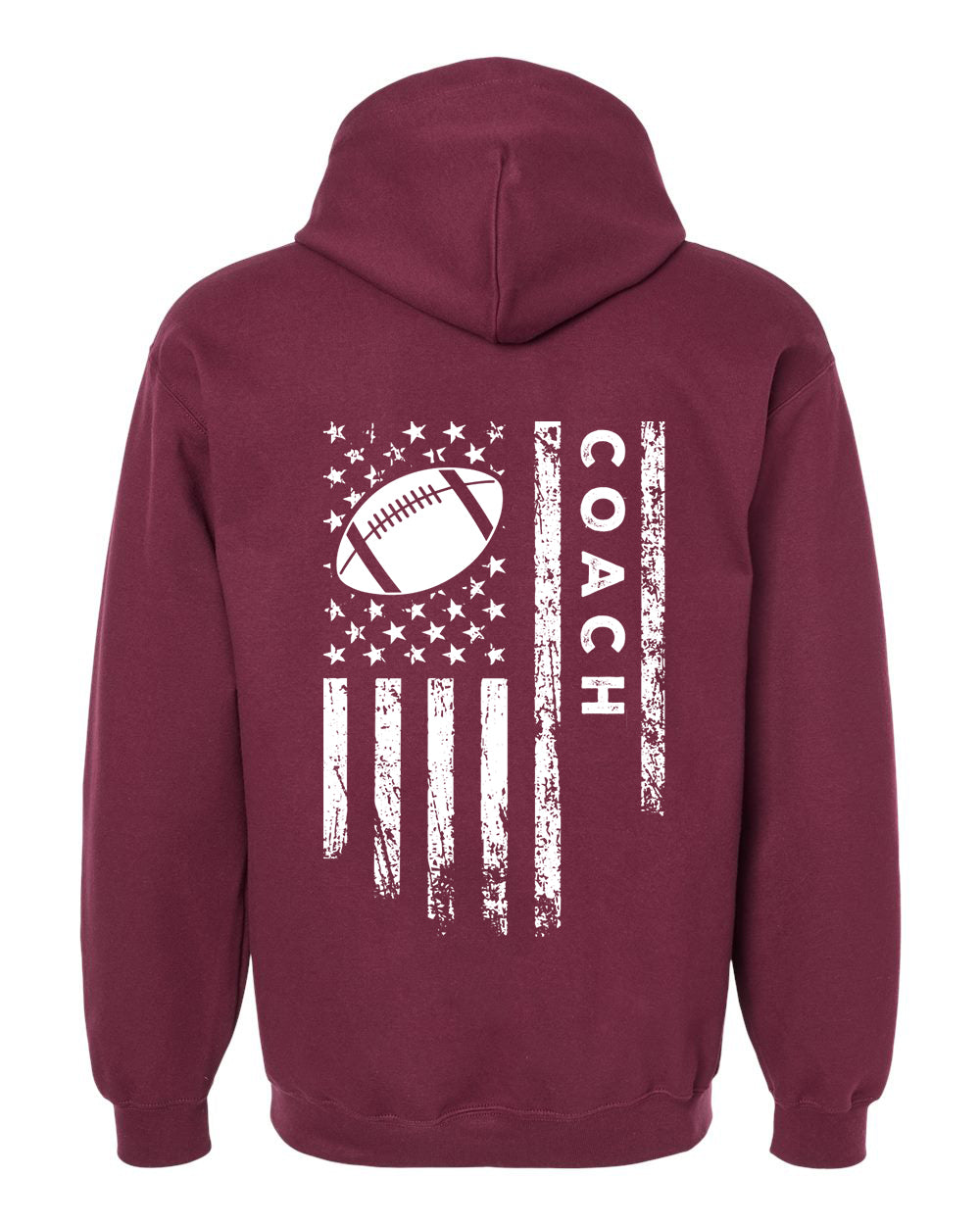 COACH / U.S.A. FLAG HOODIE - ADULT White Lettering/White Flag