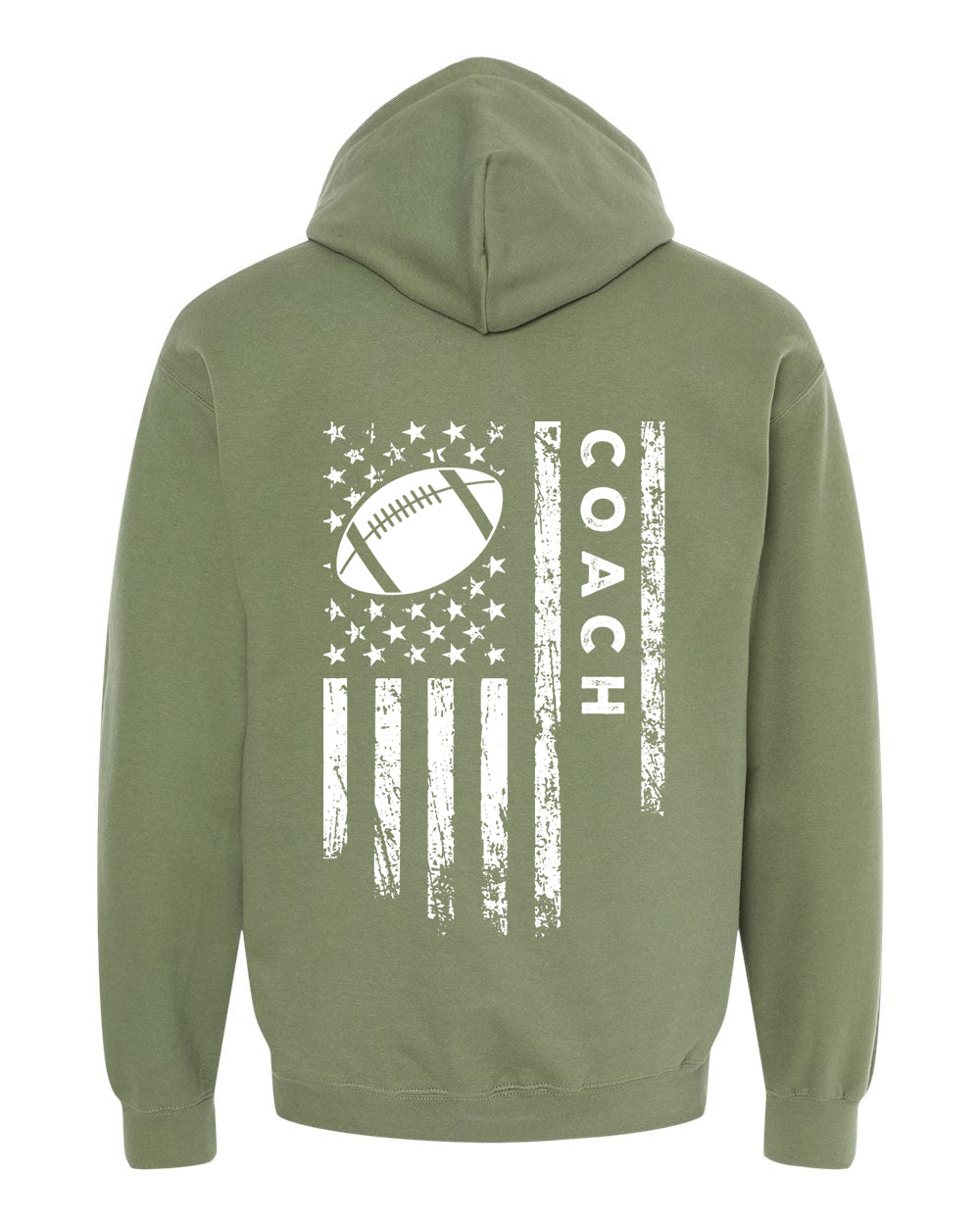 COACH / U.S.A. FLAG HOODIE - ADULT White Lettering/White Flag