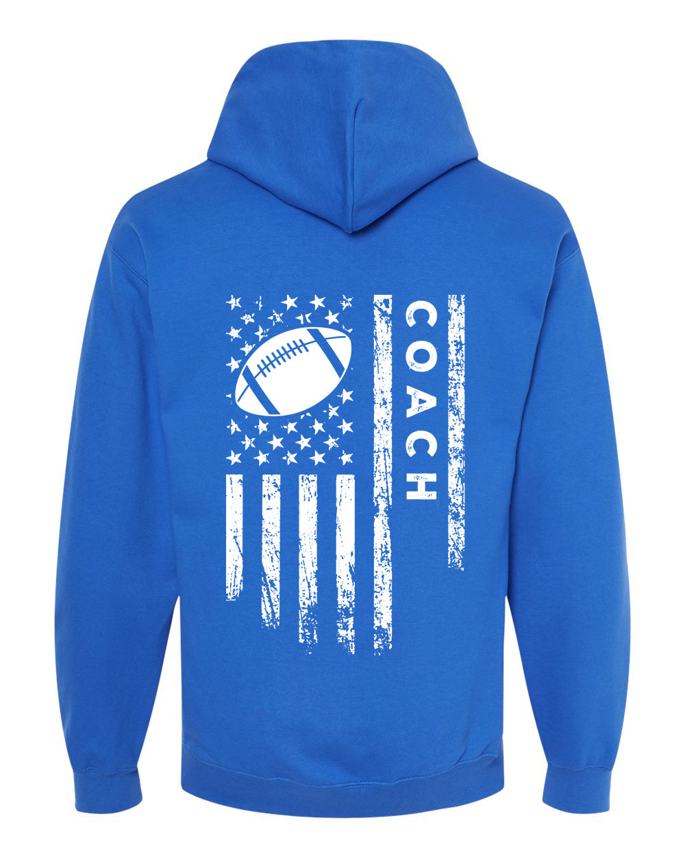 COACH / U.S.A. FLAG HOODIE - ADULT White Lettering/White Flag