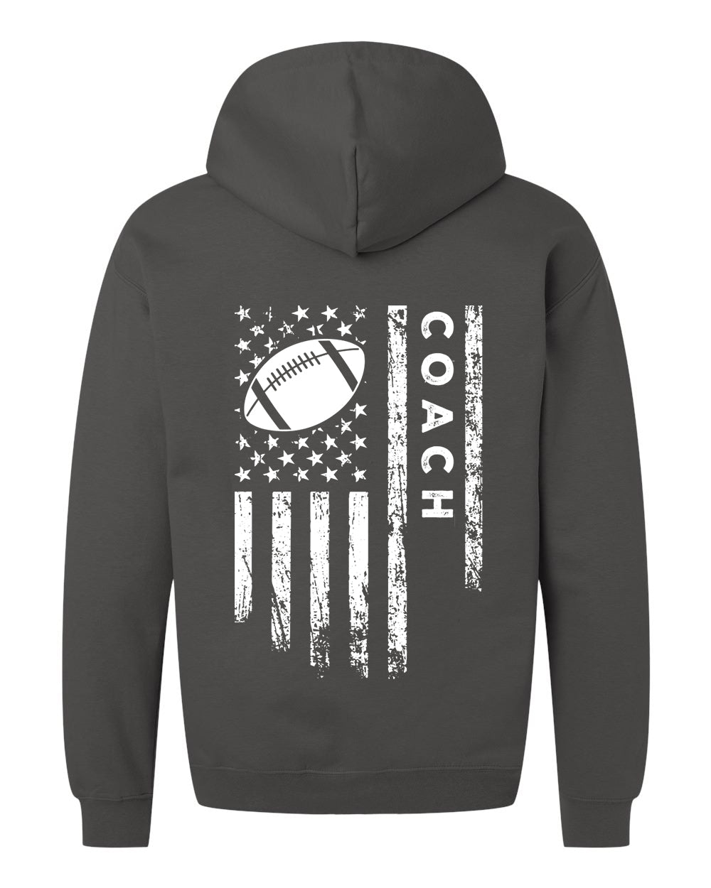 COACH / U.S.A. FLAG HOODIE - ADULT White Lettering/White Flag