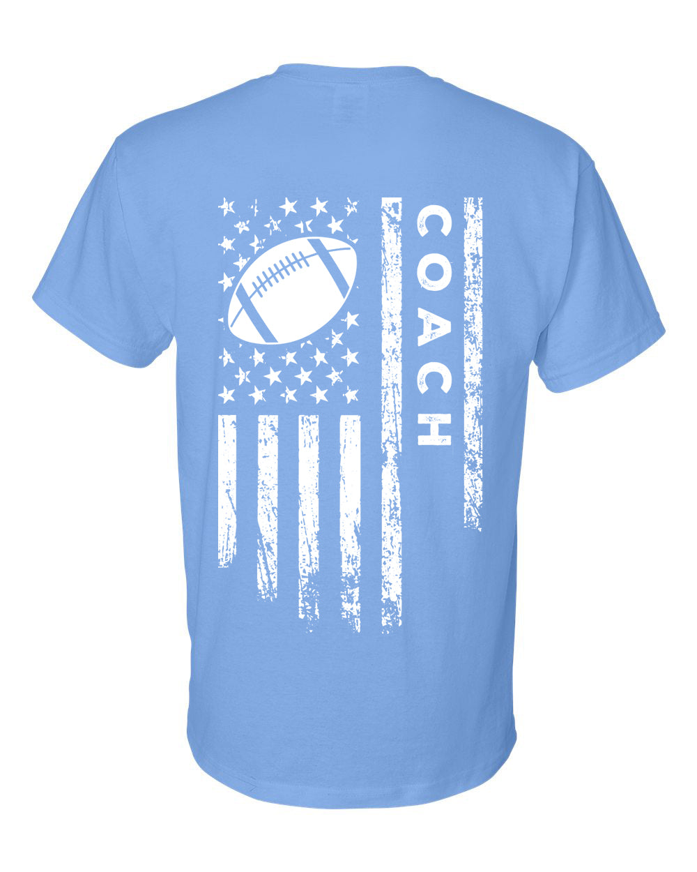 COACH /U.S.A. FLAG T-Shirt - ADULT White Lettering/White Flag
