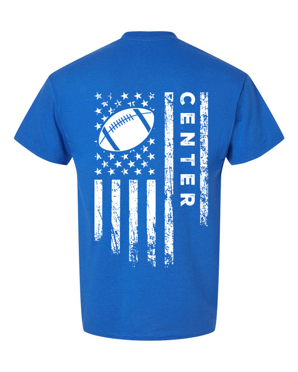 CENTER /U.S.A. FLAG T-Shirt - ADULT White Lettering/White Flag