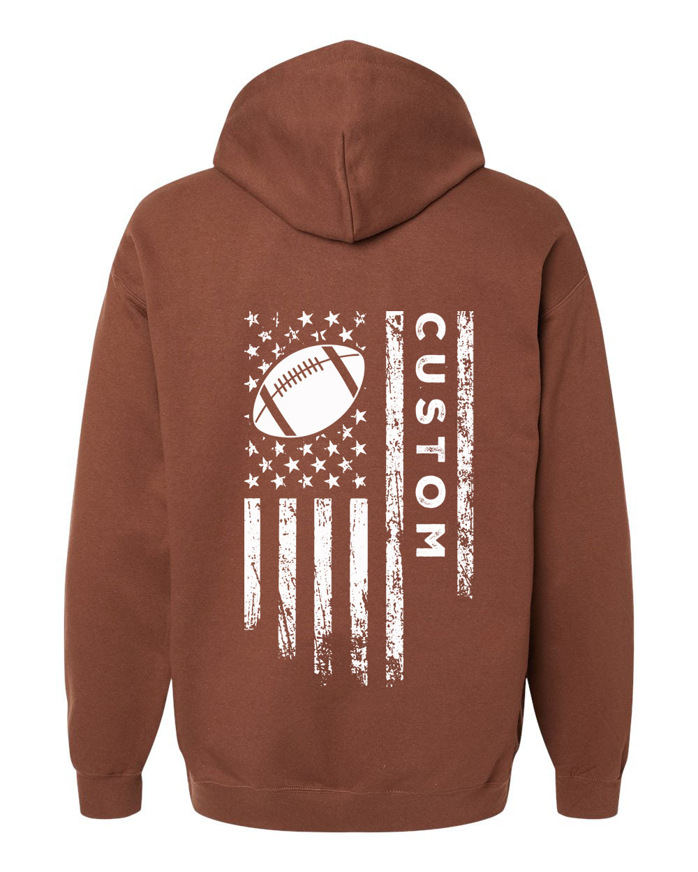CUSTOM/U.S.A. FLAG HOODIE - ADULT White Lettering/ White Flag