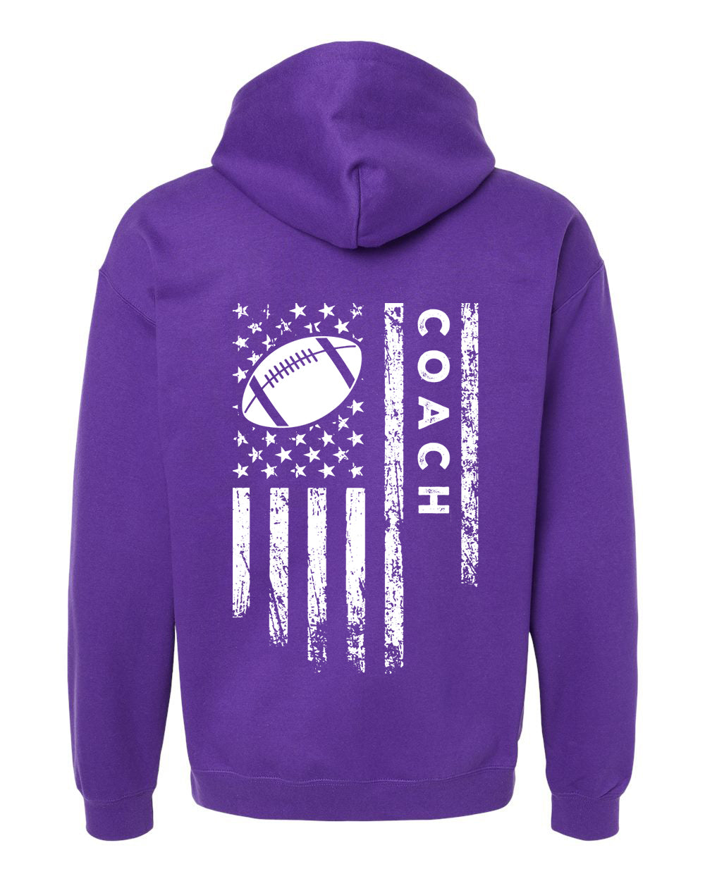 COACH / U.S.A. FLAG HOODIE - ADULT White Lettering/White Flag
