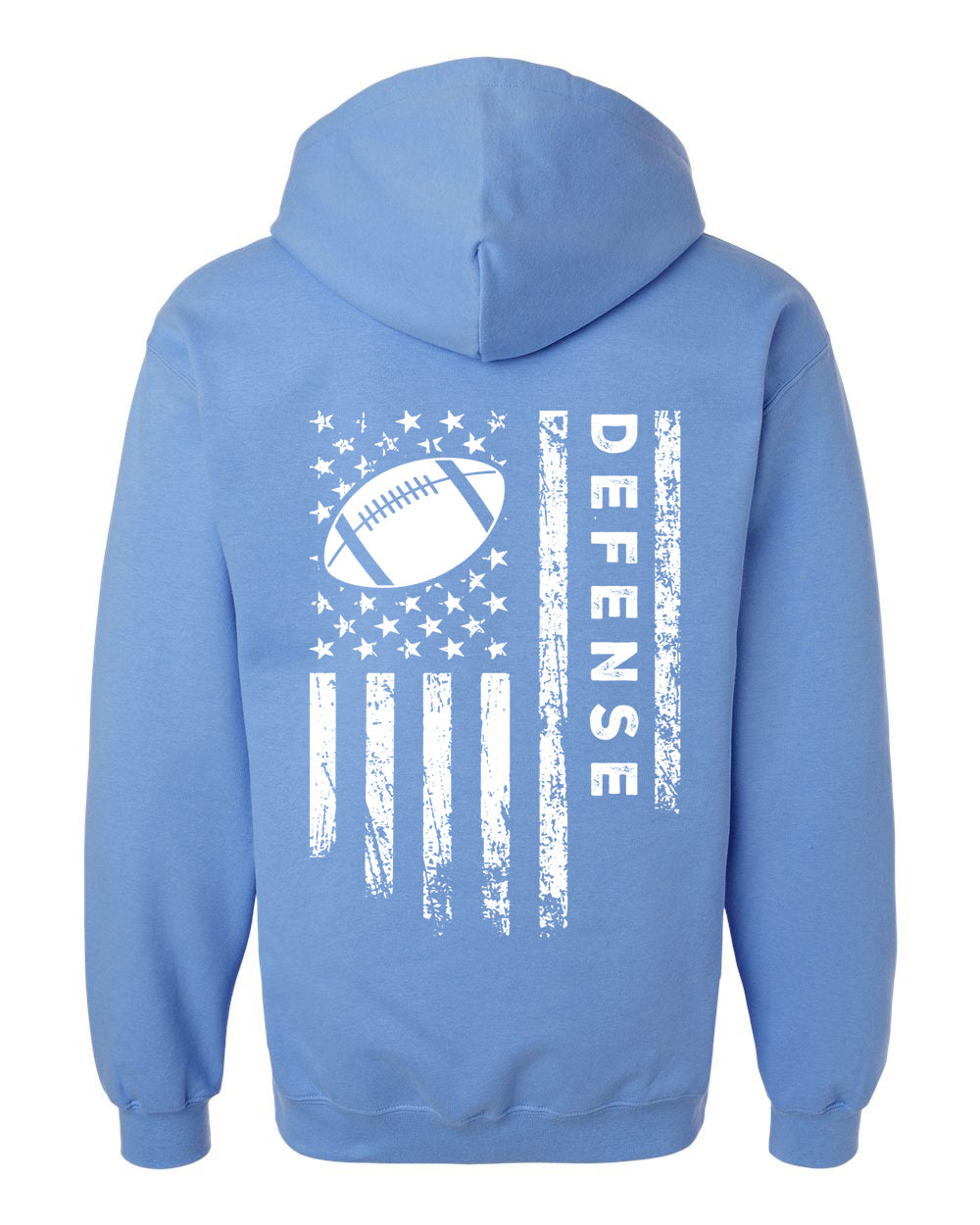 DEFENSE /U.S.A. FLAG HOODIE - ADULT White Lettering/White Flag