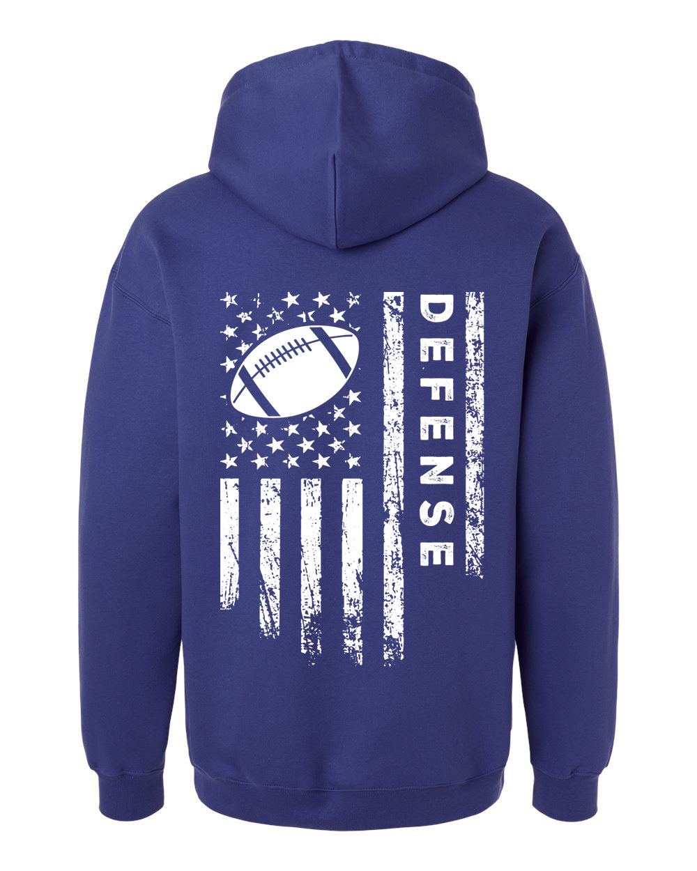 DEFENSE /U.S.A. FLAG HOODIE - ADULT White Lettering/White Flag