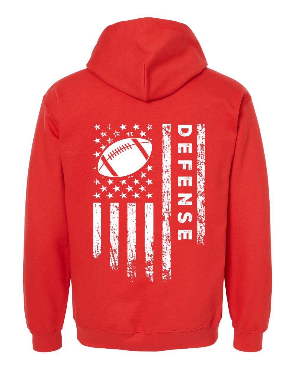 DEFENSE /U.S.A. FLAG HOODIE - ADULT White Lettering/White Flag