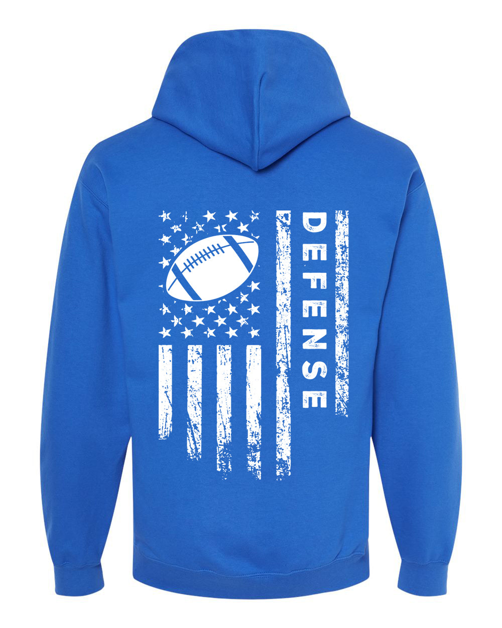 DEFENSE /U.S.A. FLAG HOODIE - ADULT White Lettering/White Flag