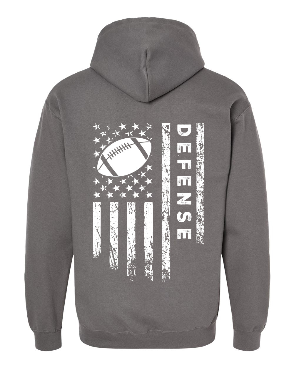 DEFENSE /U.S.A. FLAG HOODIE - ADULT White Lettering/White Flag