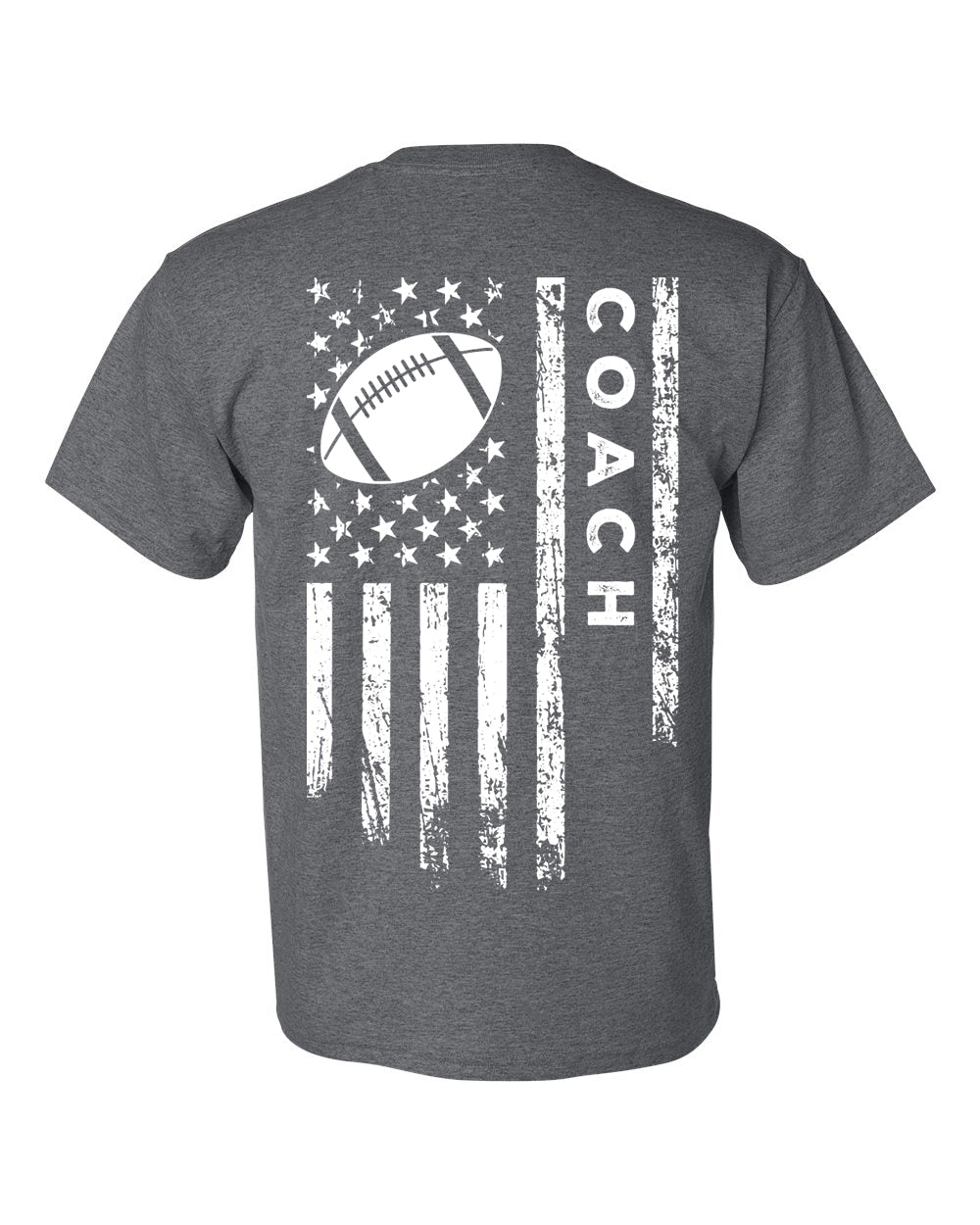 COACH /U.S.A. FLAG T-Shirt - ADULT White Lettering/White Flag