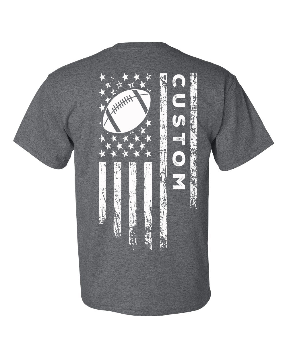 CUSTOM /U.S.A. FLAG T-Shirt - ADULT White Lettering/White Flag