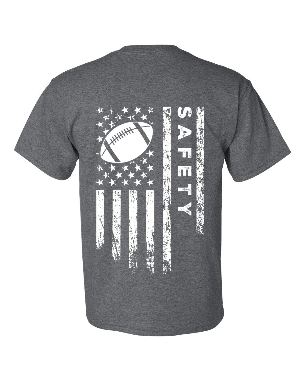 SAFETY /U.S.A. FLAG T-Shirt - ADULT White Lettering/White Flag
