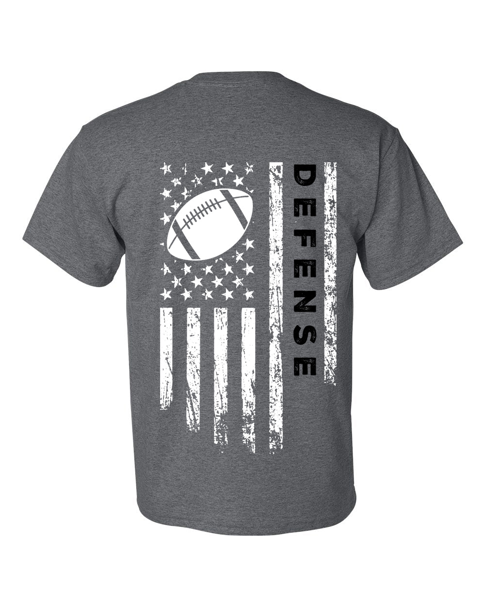 DEFENSE /U.S.A. FLAG T-Shirt - ADULT Black Lettering/White Flag