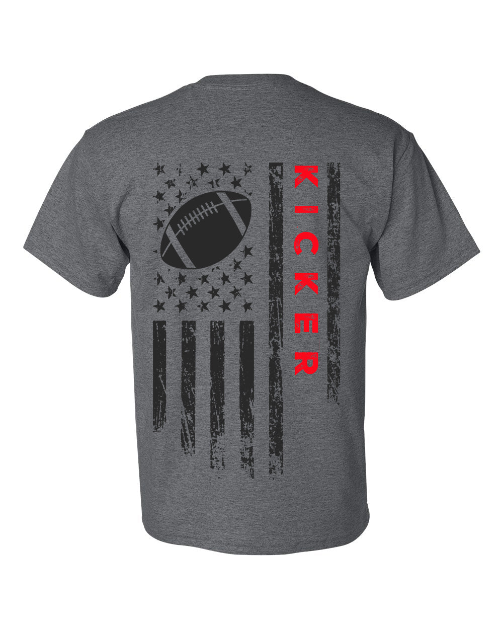 KICKER /U.S.A. FLAG T-Shirt - ADULT Red Lettering/Black Flag