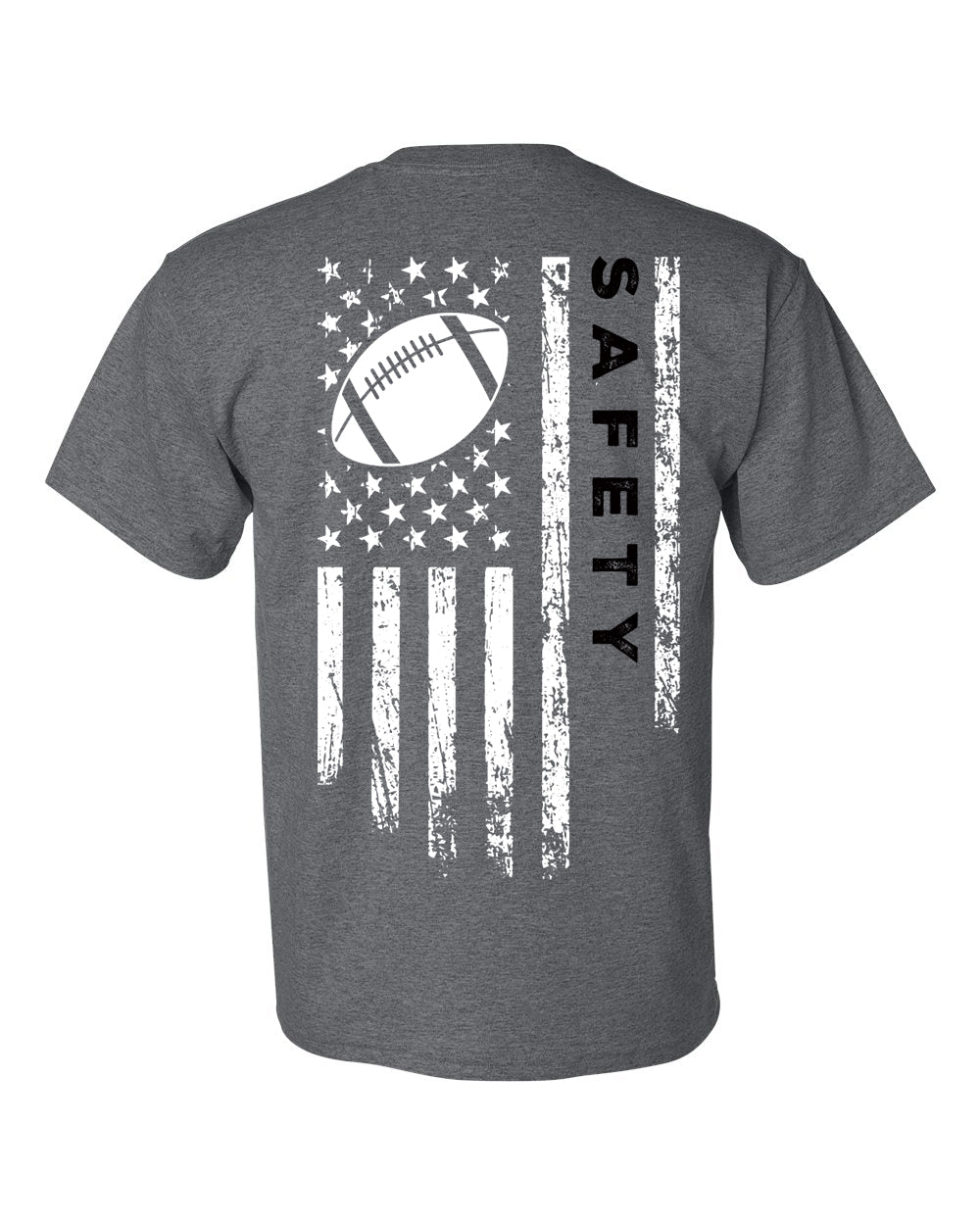 SAFETY /U.S.A. FLAG T-Shirt - ADULT Black Lettering/White Flag