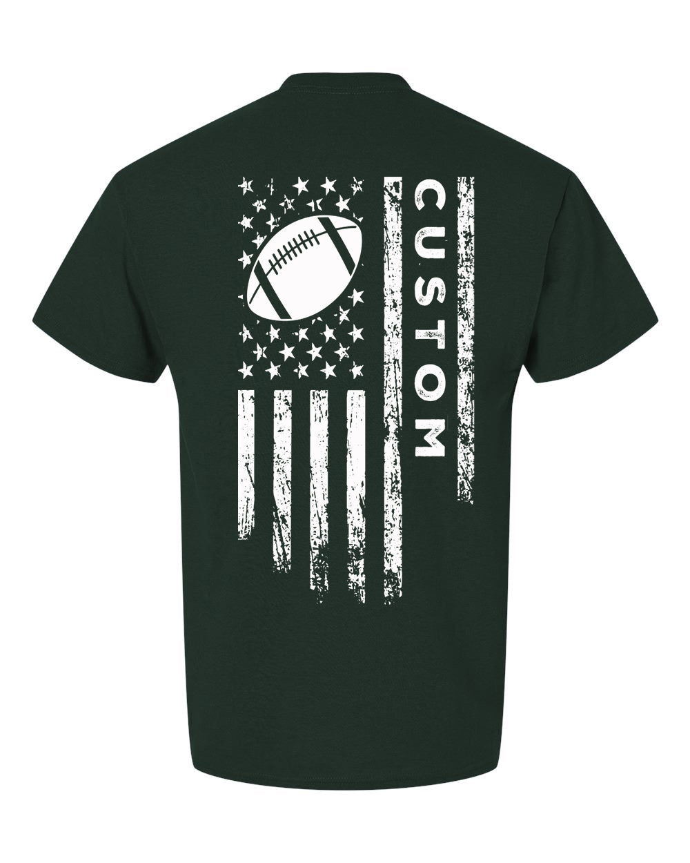 CUSTOM /U.S.A. FLAG T-Shirt - ADULT White Lettering/White Flag