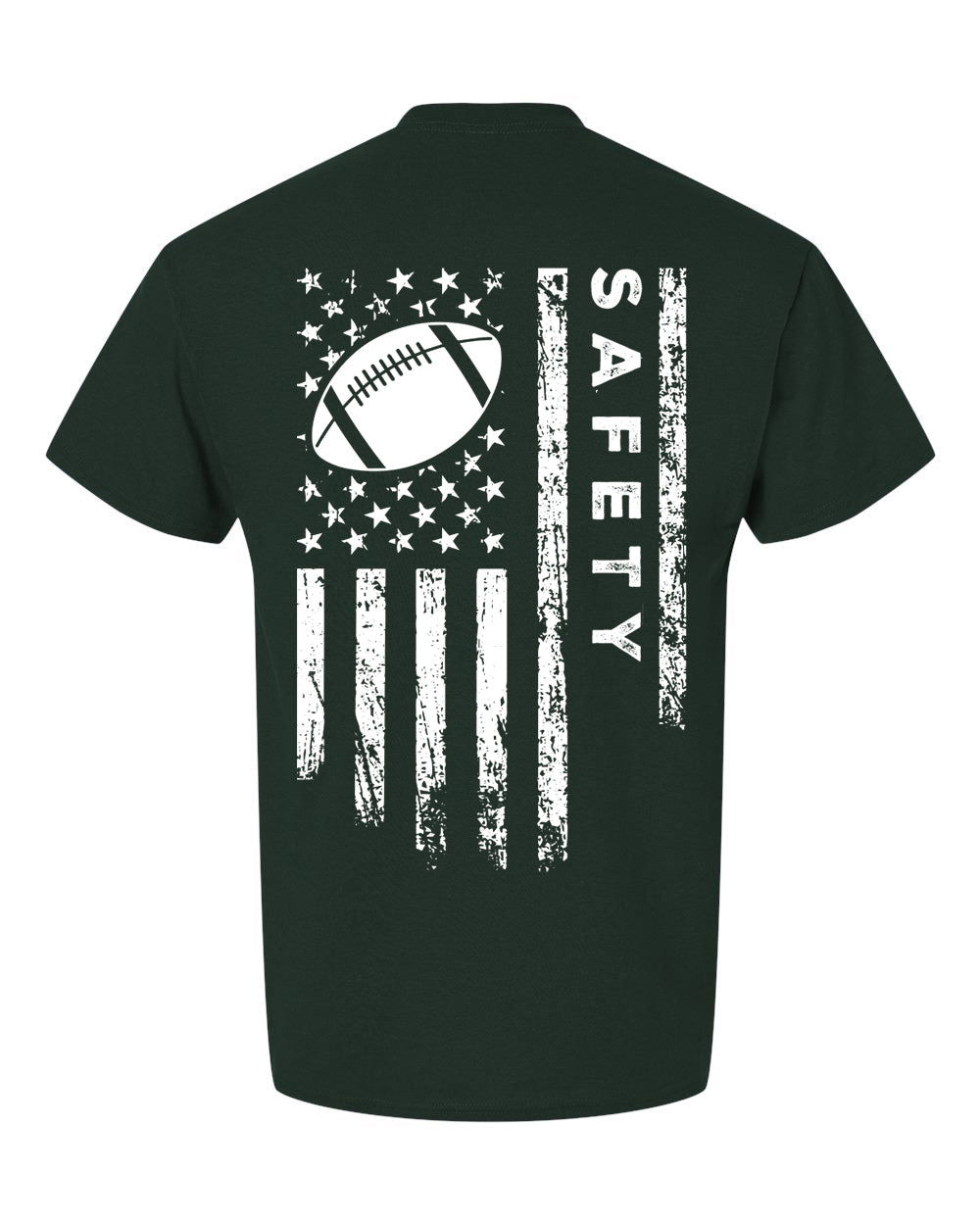 SAFETY /U.S.A. FLAG T-Shirt - ADULT White Lettering/White Flag