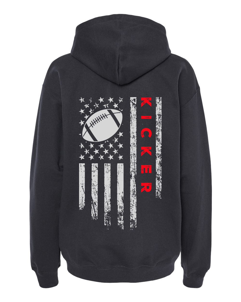KICKER /U.S.A. FLAG HOODIE - ADULT Red Lettering/White flag