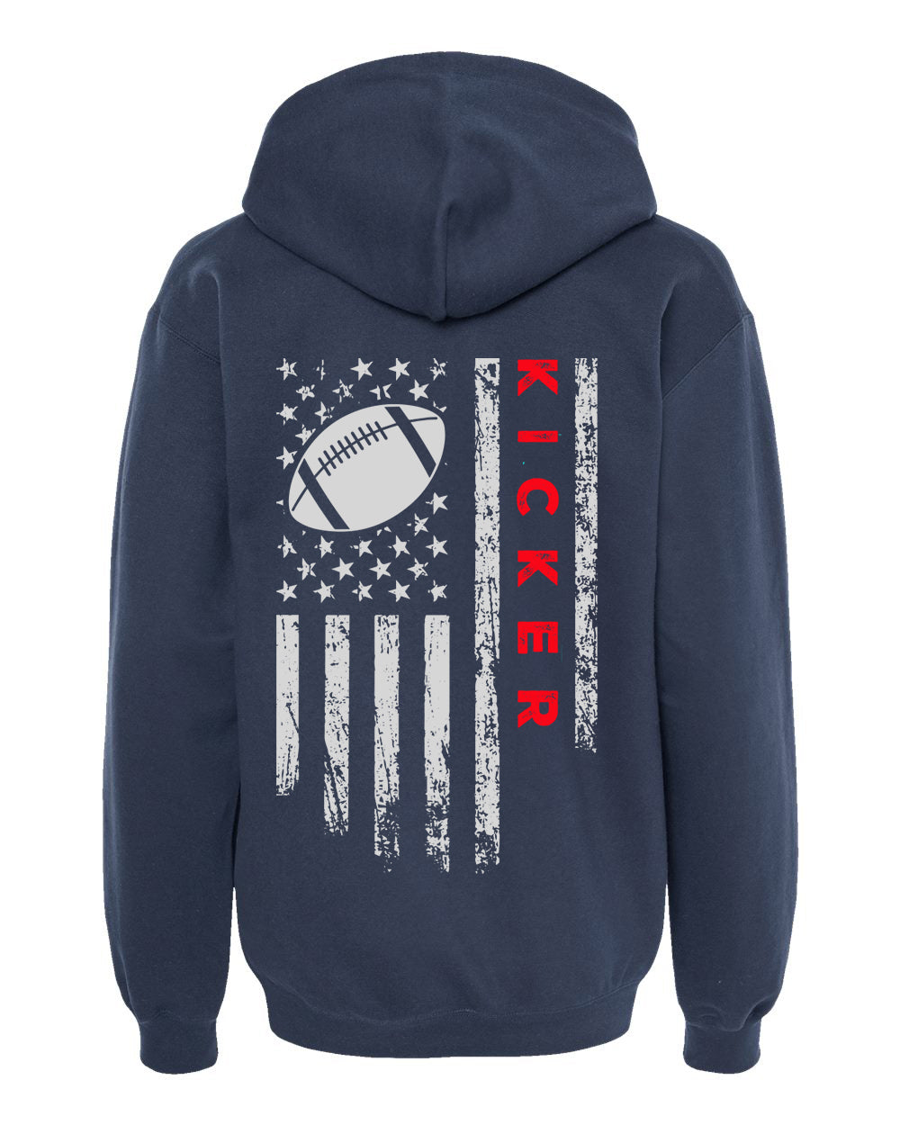 KICKER /U.S.A. FLAG HOODIE - ADULT Red Lettering/White flag