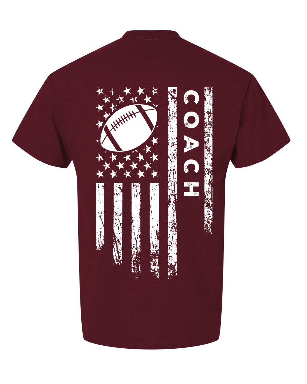 COACH /U.S.A. FLAG T-Shirt - ADULT White Lettering/White Flag