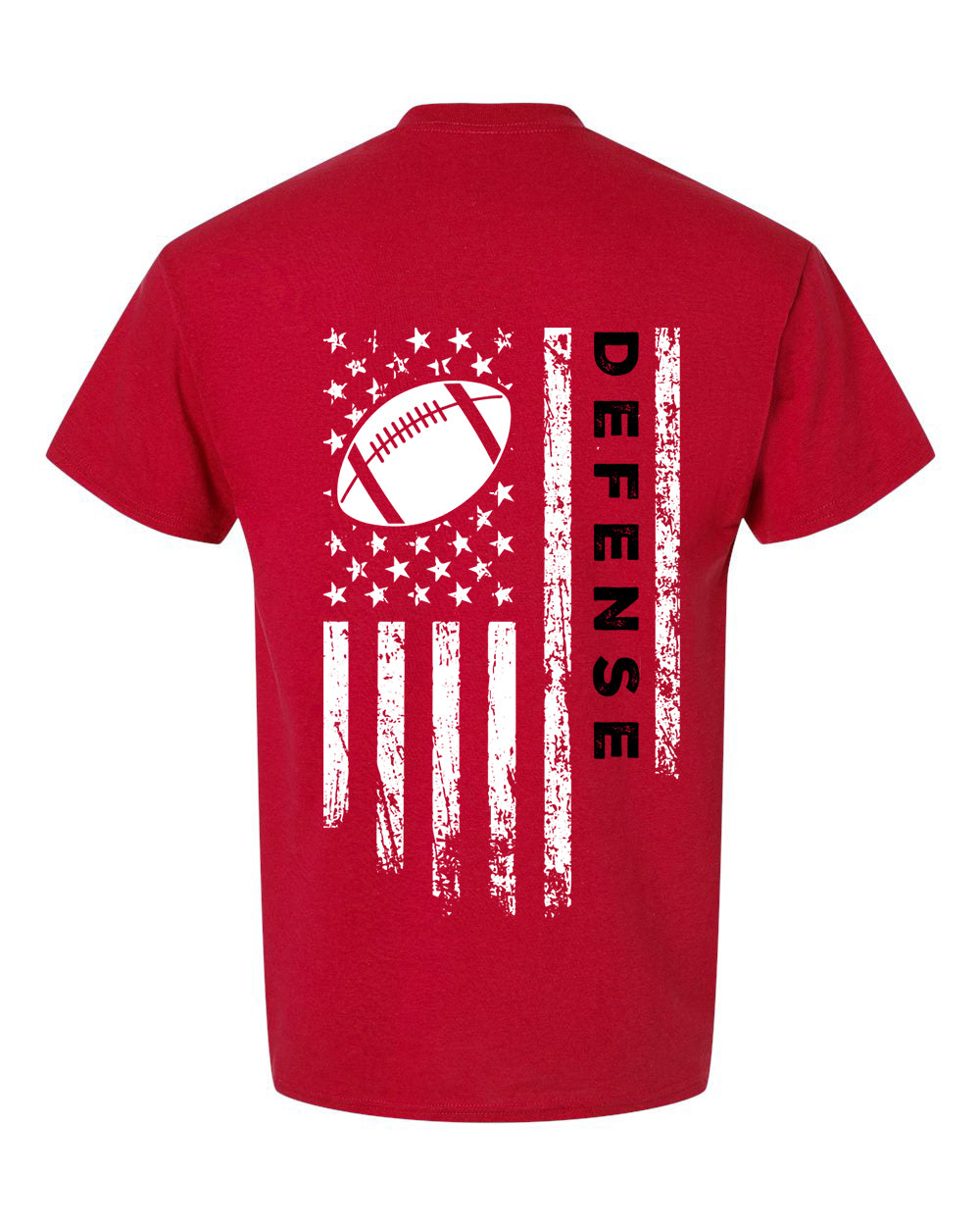 DEFENSE /U.S.A. FLAG T-Shirt - ADULT Black Lettering/White Flag