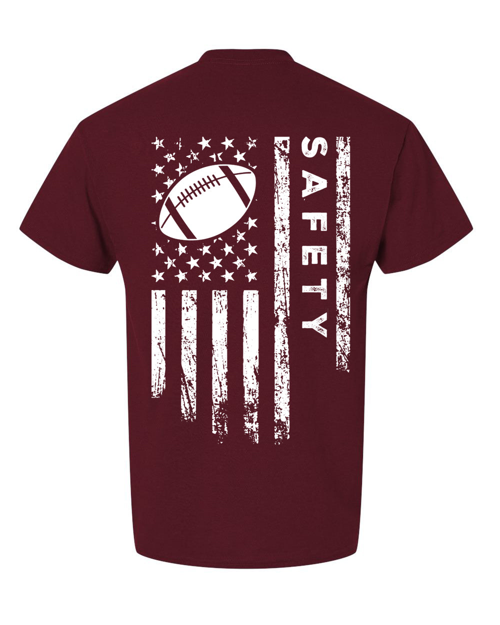 SAFETY /U.S.A. FLAG T-Shirt - ADULT White Lettering/White Flag