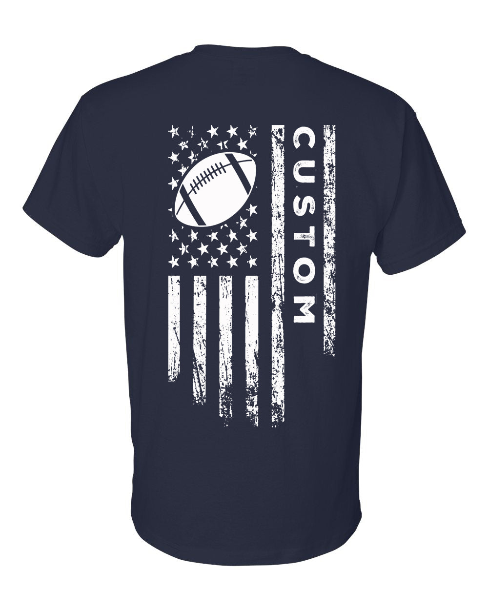 CUSTOM /U.S.A. FLAG T-Shirt - ADULT White Lettering/White Flag