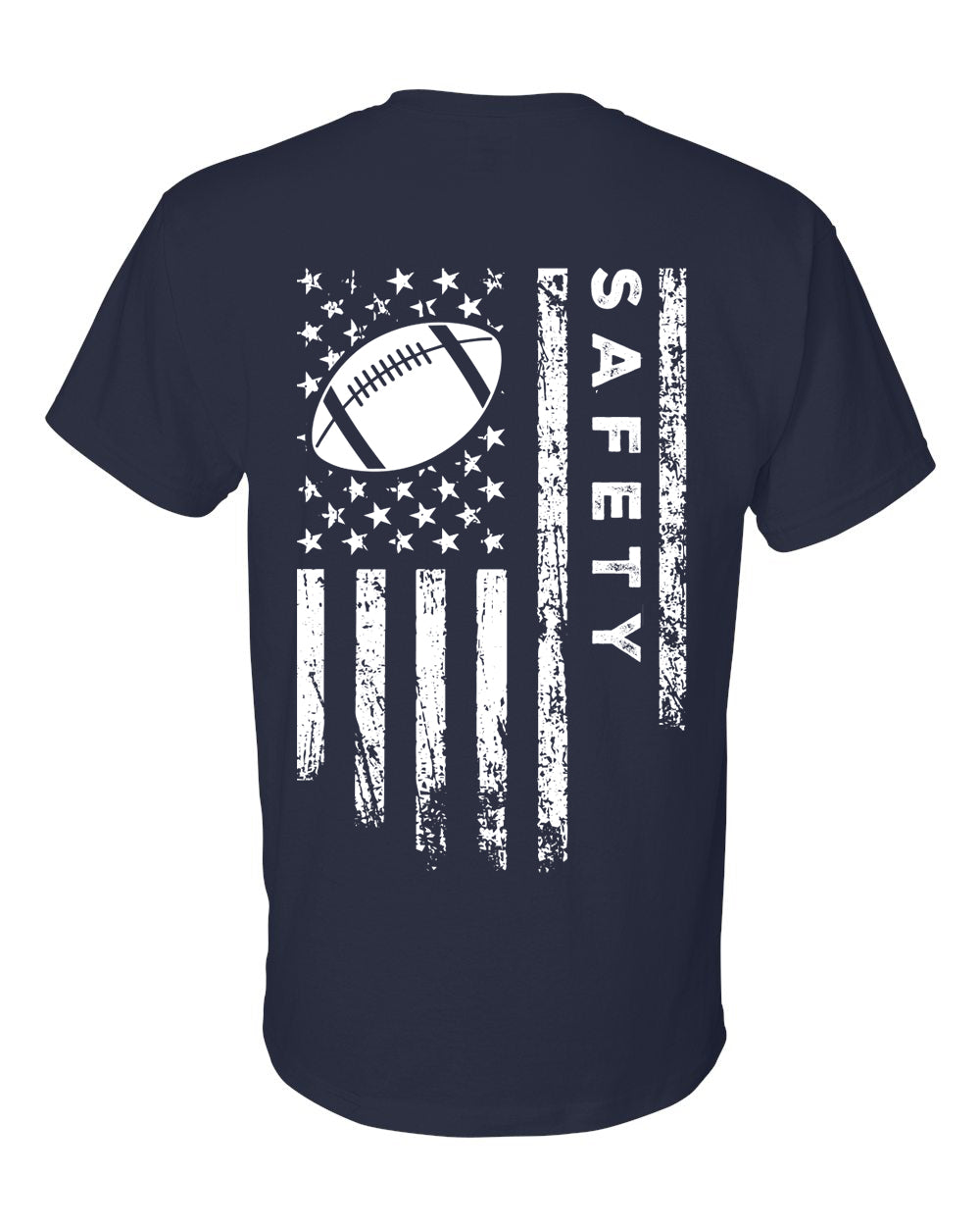 SAFETY /U.S.A. FLAG T-Shirt - ADULT White Lettering/White Flag