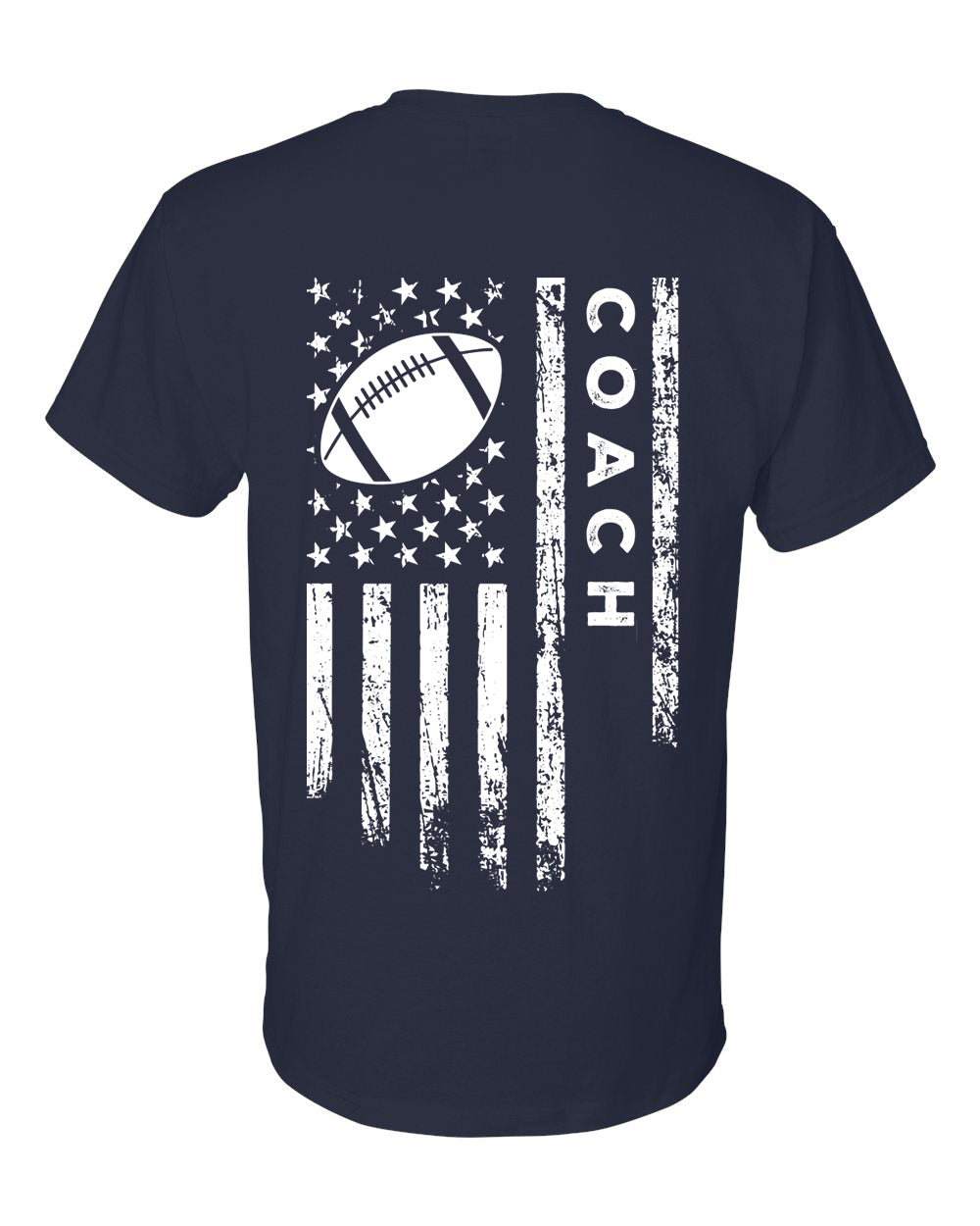 COACH /U.S.A. FLAG T-Shirt - ADULT White Lettering/White Flag